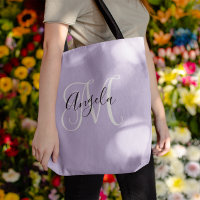 Elegant Script Monogram Pale Lavender