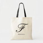 Elegant Script Monogram Personalised Bridesmaid Tote Bag<br><div class="desc">Elegant tote bag featuring script and modern typography. Other colours are available. Perfect for a personalised gift for weddings,  birthdays and other events.</div>