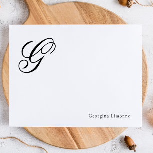 Elegant Script Monogram Personalised Card