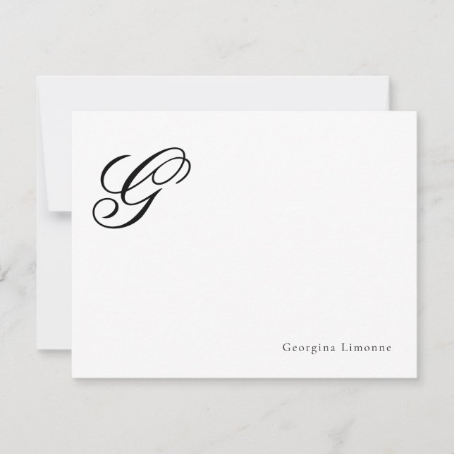 Elegant Script Monogram Personalised Card (Front)