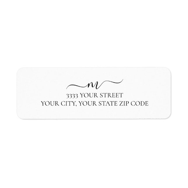 Elegant Script Monogram Return Address (Front)