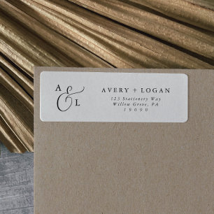 Elegant Script Monogram Return Address Label