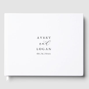 Elegant Script Monogram Wedding Guest Book