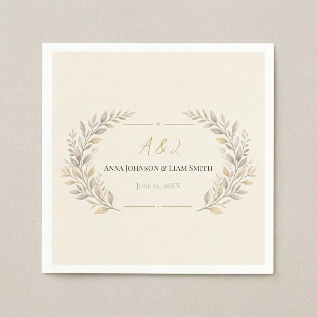 Elegant Script Monogram Wedding Napkins  (Creator Uploaded)