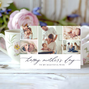 Elegant Script Mother's Day Photo Collage Card