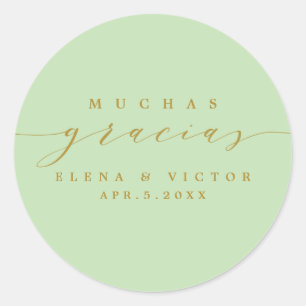 ELEGANT SCRIPT MUCHAS GRACIAS   THANK YOU STICKER