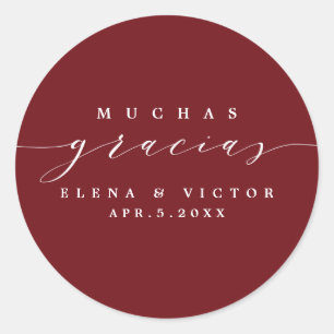 ELEGANT SCRIPT MUCHAS GRACIAS THANK YOU STICKER