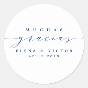 ELEGANT SCRIPT MUCHAS GRACIAS   THANK YOU STICKER