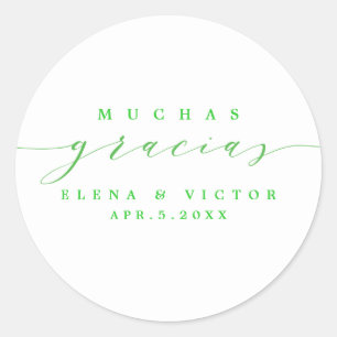 ELEGANT SCRIPT MUCHAS GRACIAS   THANK YOU STICKER