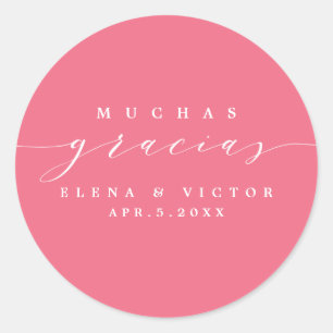 ELEGANT SCRIPT MUCHAS GRACIAS THANK YOU STICKER
