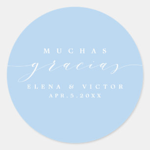 ELEGANT SCRIPT MUCHAS GRACIAS   THANK YOU STICKER