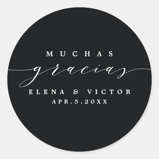 ELEGANT SCRIPT MUCHAS GRACIAS | THANK YOU STICKER (Front)