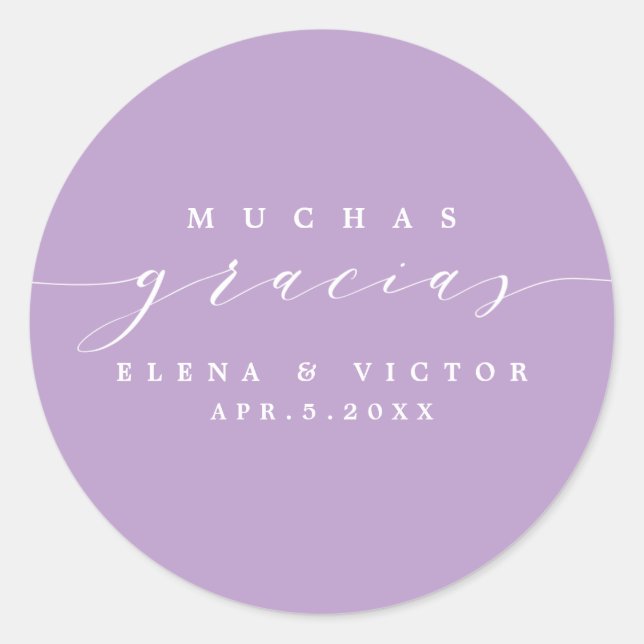 ELEGANT SCRIPT MUCHAS GRACIAS | THANK YOU STICKER (Front)