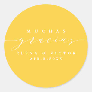 ELEGANT SCRIPT MUCHAS GRACIAS   THANK YOU STICKER