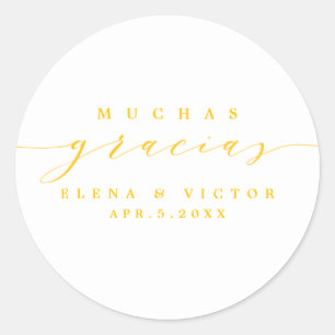 ELEGANT SCRIPT MUCHAS GRACIAS   THANK YOU STICKER