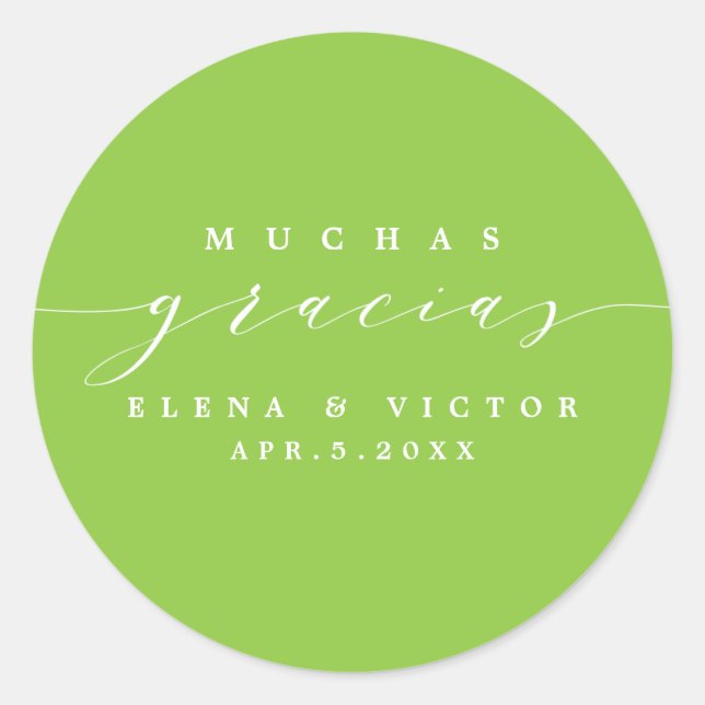 ELEGANT SCRIPT MUCHAS GRACIAS | THANK YOU STICKER (Front)