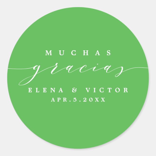 ELEGANT SCRIPT MUCHAS GRACIAS | THANK YOU STICKER (Front)