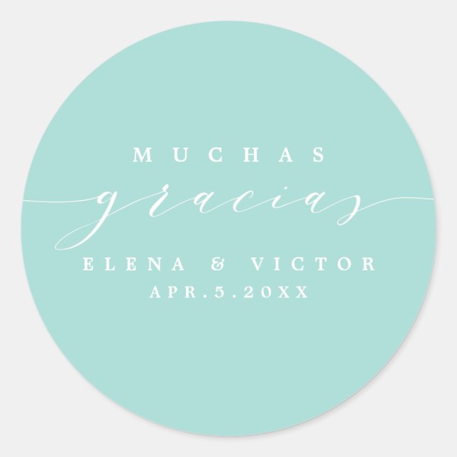 ELEGANT SCRIPT MUCHAS GRACIAS | THANK YOU STICKER (Front)