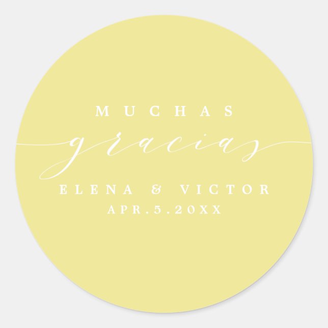 ELEGANT SCRIPT MUCHAS GRACIAS | THANK YOU STICKER (Front)