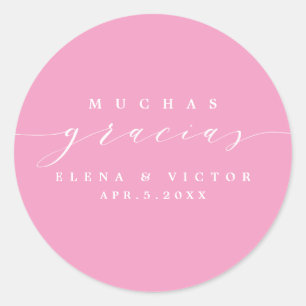 ELEGANT SCRIPT MUCHAS GRACIAS   THANK YOU STICKER