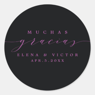 ELEGANT SCRIPT MUCHAS GRACIAS THANK YOU STICKER