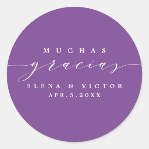 ELEGANT SCRIPT MUCHAS GRACIAS THANK YOU STICKER