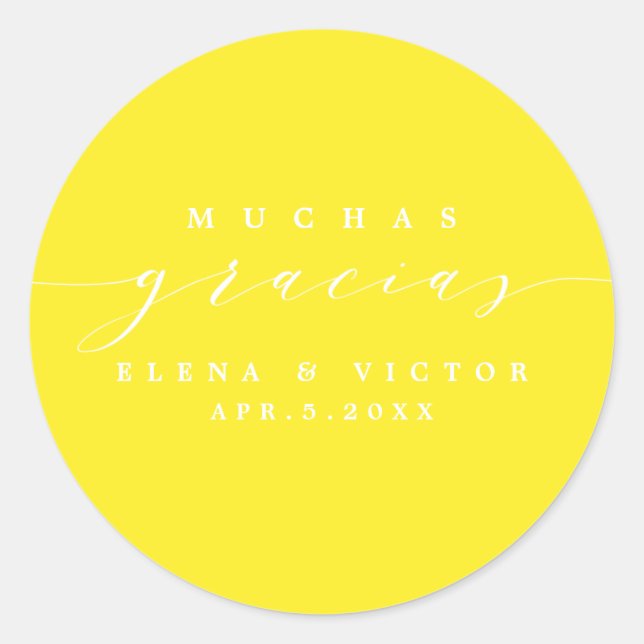 ELEGANT SCRIPT MUCHAS GRACIAS | THANK YOU STICKER (Front)