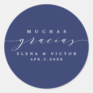 ELEGANT SCRIPT MUCHAS GRACIAS   THANK YOU STICKER