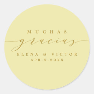 ELEGANT SCRIPT MUCHAS GRACIAS   THANK YOU STICKER