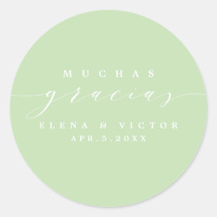 ELEGANT SCRIPT MUCHAS GRACIAS   THANK YOU STICKER