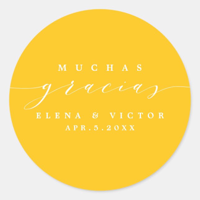 ELEGANT SCRIPT MUCHAS GRACIAS | THANK YOU STICKER (Front)
