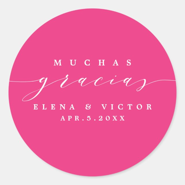 ELEGANT SCRIPT MUCHAS GRACIAS | THANK YOU STICKER (Front)