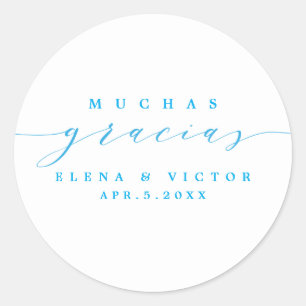 ELEGANT SCRIPT MUCHAS GRACIAS   THANK YOU STICKER