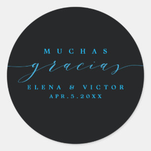 ELEGANT SCRIPT MUCHAS GRACIAS THANK YOU STICKER