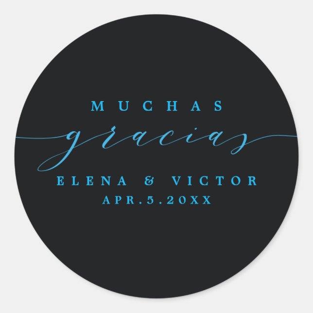 ELEGANT SCRIPT MUCHAS GRACIAS | THANK YOU STICKER (Front)
