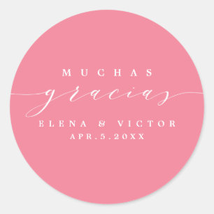 ELEGANT SCRIPT MUCHAS GRACIAS   THANK YOU STICKER