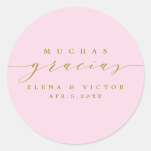 ELEGANT SCRIPT MUCHAS GRACIAS   THANK YOU STICKER