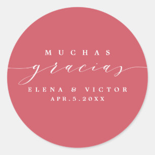 ELEGANT SCRIPT MUCHAS GRACIAS   THANK YOU STICKER