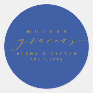 ELEGANT SCRIPT MUCHAS GRACIAS   THANK YOU STICKER