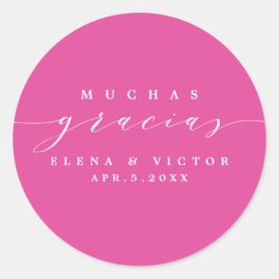ELEGANT SCRIPT MUCHAS GRACIAS   THANK YOU STICKER