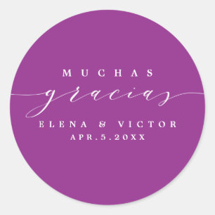 ELEGANT SCRIPT MUCHAS GRACIAS THANK YOU STICKER