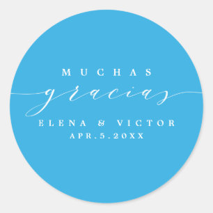 ELEGANT SCRIPT MUCHAS GRACIAS   THANK YOU STICKER