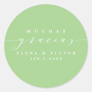 ELEGANT SCRIPT MUCHAS GRACIAS   THANK YOU STICKER