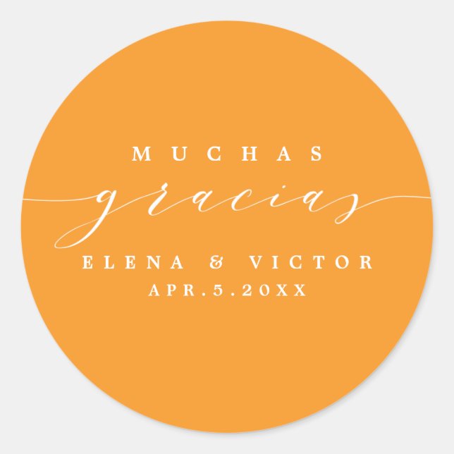 ELEGANT SCRIPT MUCHAS GRACIAS | THANK YOU STICKER (Front)