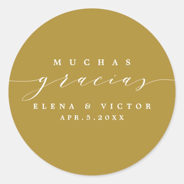 ELEGANT SCRIPT MUCHAS GRACIAS | THANK YOU STICKER (Front)