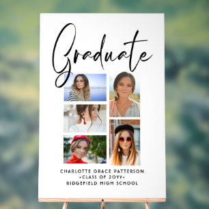 Elegant Script Multi Photo Graduation Graduate Acrylic Sign