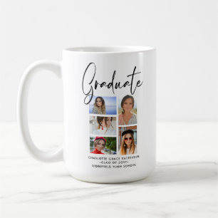 Elegant Script Multi Photo Graduation Graduate Coffee Mug