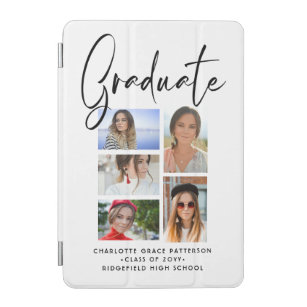 Elegant Script Multi Photo Graduation Graduate iPad Mini Cover