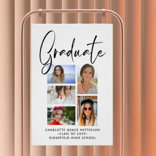 Elegant Script Multi Photo Graduation Graduate Poster
