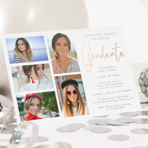 Elegant Script Multi Photo Graduation Party